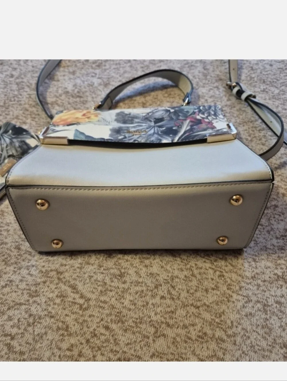 New Dune London Floral Crossbody Bag Light Grey Body With Coin Wallet